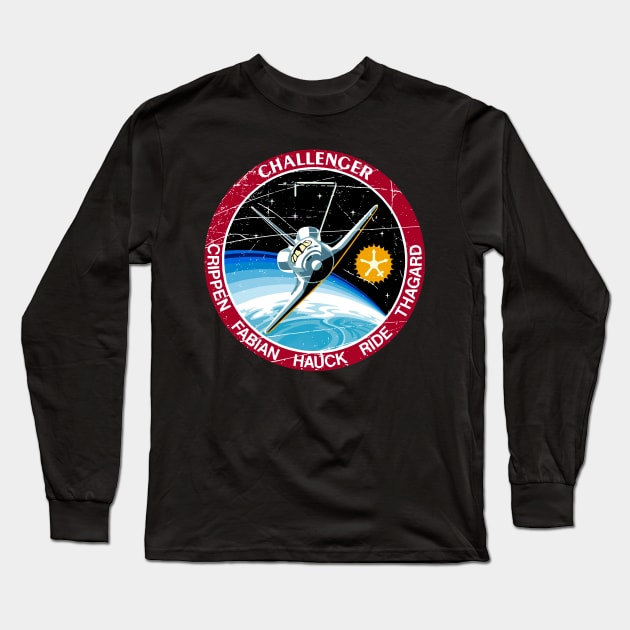 STS-7 Challenger Vintage Long Sleeve T-Shirt by Mandra